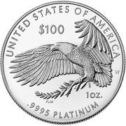 100 Dollars "American Platinum Eagle" Bullion Coinage, United States, 2021 reverse image