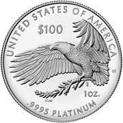 100 Dollars "American Platinum Eagle" Bullion Coinage, United States, 2023 reverse image