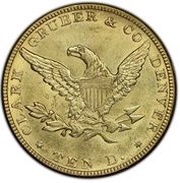 10 Dollars - Clark, Gruber & Co., United States, 1861 reverse image