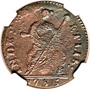 Copper "Mailed Bust Facing Left", United States, 1786-1788 reverse image