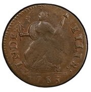 ½ Penny - Copper "Bust Facing Right", United States, 1785 reverse image