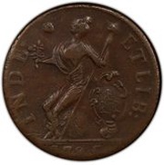 ½ Penny - Copper "African Head", United States, 1785 reverse image