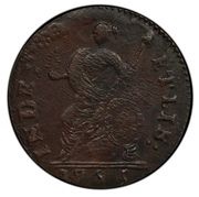 ½ Penny - Copper "Bust Facing Left", United States, 1785 reverse image