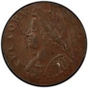 ½ Penny - Copper "Mailed Bust Facing Left" obverse image