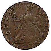 ½ Penny - Copper "Draped Bust Left", United States, 1786 reverse image