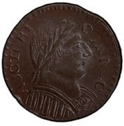 ½ Penny - Copper "Muttonhead" obverse image