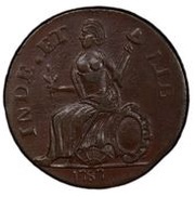 ½ Penny - Copper "Muttonhead", United States, 1787 reverse image
