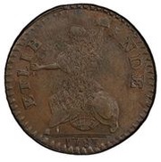 ½ Penny - Copper "Small Head Right, ET LIB", United States, 1787 reverse image