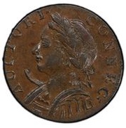 ½ Penny - Copper "Mailed Bust Left, Horned" obverse image
