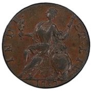 ½ Penny - Copper "Mailed Bust Left, Horned", United States, 1787 reverse image