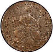 ½ Penny - Copper "Draped Bust Left", United States, 1787 reverse image