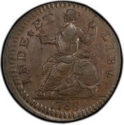 ½ Penny - Copper "Mailed Bust Right", United States, 1788 reverse image