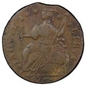 ½ Penny - Copper "Draped Bust Left", United States, 1788 reverse image