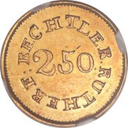 2½ Dollars - C. Bechtler, United States, 1837-1842 reverse image
