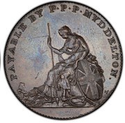 ½ Penny - Myddelton Token “Copper” Pattern, United States, 1796 reverse image