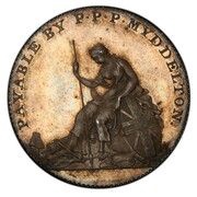 ½ Penny - Myddelton Token “Silver” Pattern reverse image
