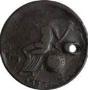 ½ Penny - Indian Copper Pattern, United States, 1776 reverse image