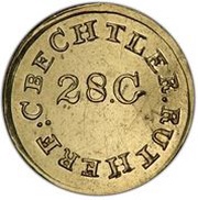 1 Dollar - C. Bechtler, United States, 1834-1837 reverse image
