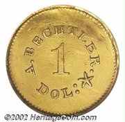 1 Dollar - August Bechtler, United States, 1842-1850 reverse image
