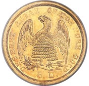 5 Dollars - Mormon Gold, United States, 1860 reverse image