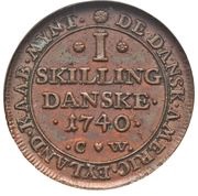 1 Skilling - Christian VI reverse image