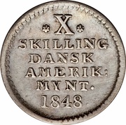 10 Skilling - Frederik VII reverse image