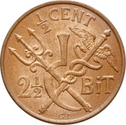 ½ Cent / 2½ Bit - Christian IX reverse image