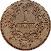 1 Cent - Frederik VII reverse image