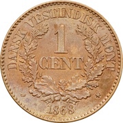 1 Cent - Christian IX reverse image