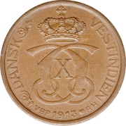 1 Cent / 5 Bit - Christian X obverse image