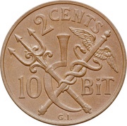 2 Cents / 10 Bit - Christian IX reverse image