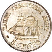 5 Cents - Frederik VII reverse image