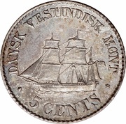5 Cents - Christian IX, United States, 1878-1879 reverse image