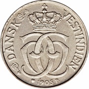 5 Cents / 25 Bit - Christian IX obverse image