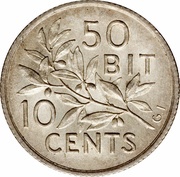 10 Cents / 50 Bit - Christian IX, United States, 1905 reverse image