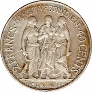 40 Cents / 2 Francs - Christian IX, United States, 1905 reverse image