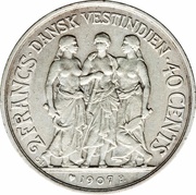 40 Cents / 2 Francs - Frederik VIII reverse image