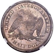 50 Cents - Frederik VII Counterstamp, United States, 1850 reverse image