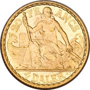 4 Daler / 20 Francs - Christian IX reverse image