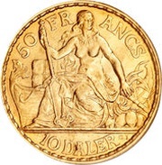 10 Daler / 50 Francs - Christian IX reverse image