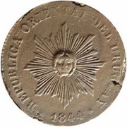 40 Centésimos de Real Sol de Cabellera/Haired Sun obverse image
