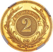 2 Centesimos Pattern reverse image