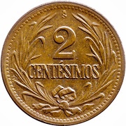 2 Centésimos, Uruguay, 1943-1951 reverse image