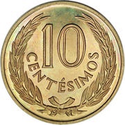 10 Centésimos, Uruguay, 1960 reverse image
