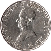 20 Centésimos reverse image