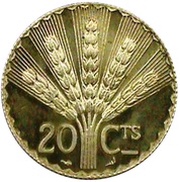 20 Centésimos Pattern reverse image
