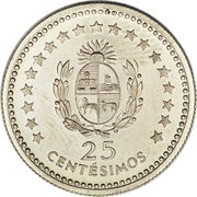 25 Centésimos, Uruguay, 1960 reverse image