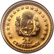 25 Centesimos Pattern reverse image