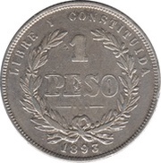 1 Peso, Uruguay, 1878-1895 reverse image