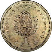 1 Peso, Uruguay, 1960 reverse image